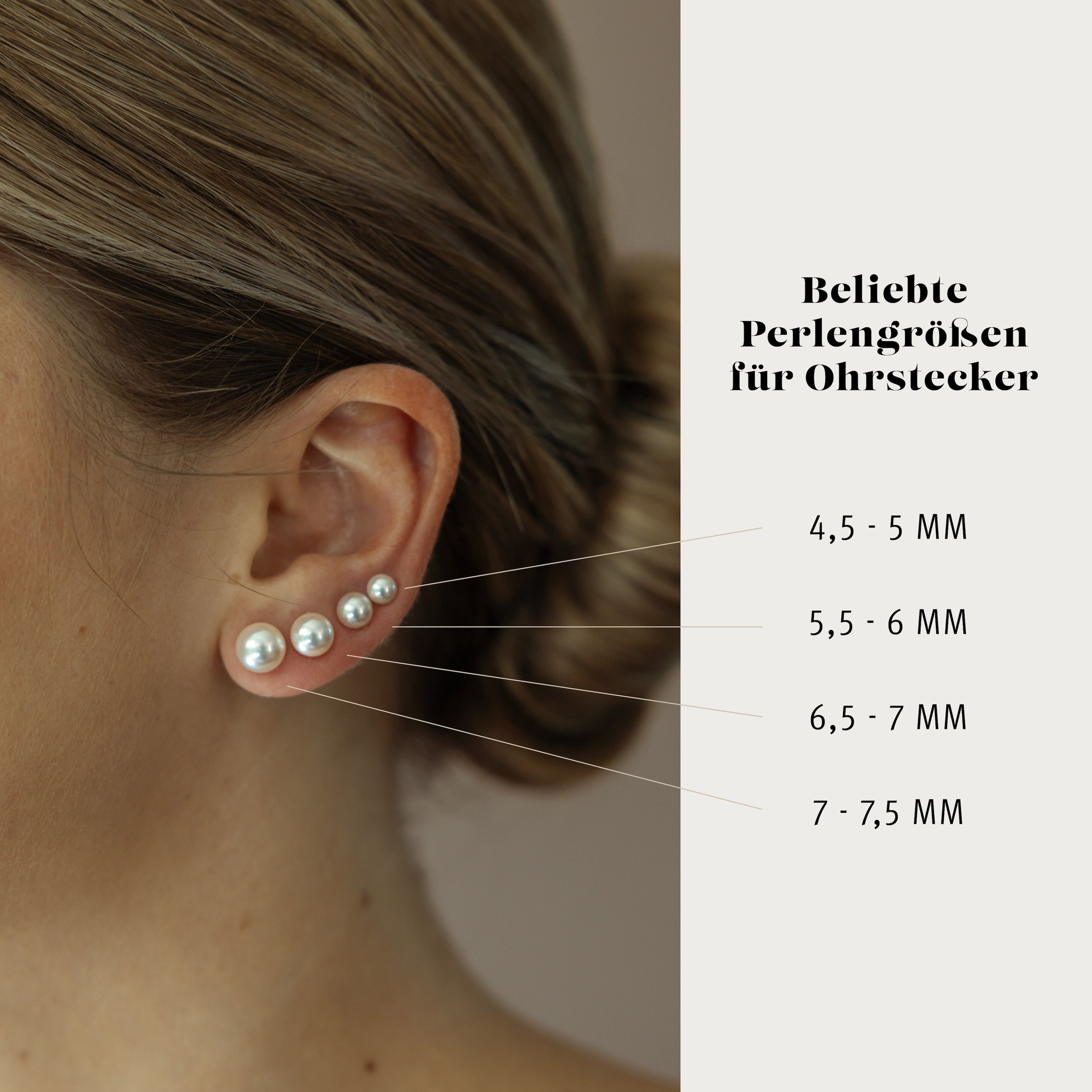 Akoya Ohrringe AA "Pure" - Calissi, gelbgold, weißgold